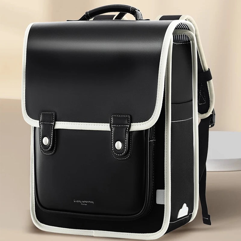 Kids' Fashion PU Leather Waterproof School Backpack