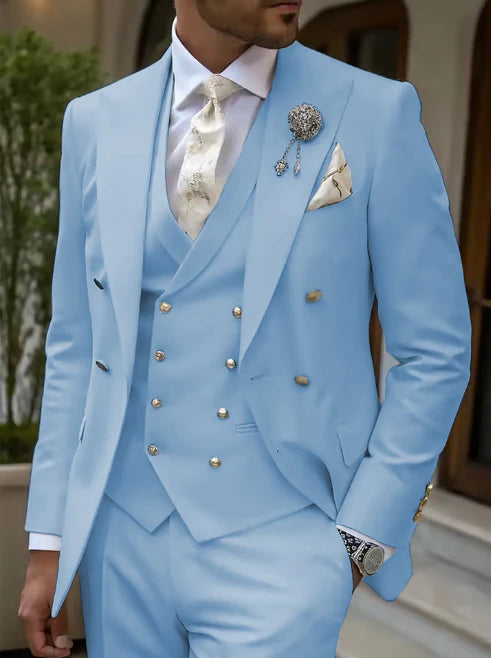 Men's Solid Color Lapel Short Sleeve Zipper Trouser Suit