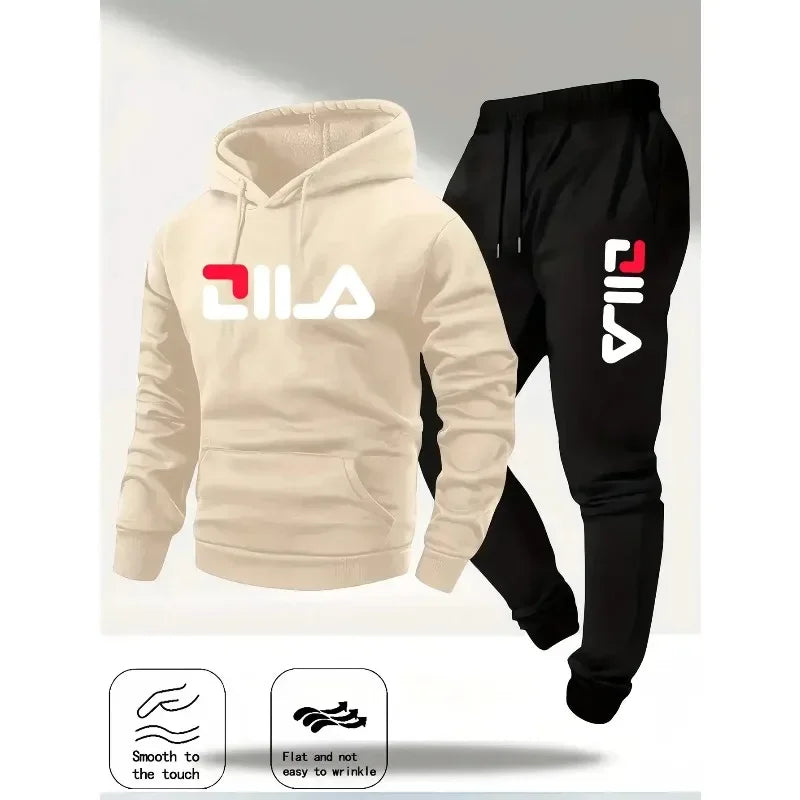 Men's Casual Hoodie and Sweatpants Two Piece Tracksuit Set