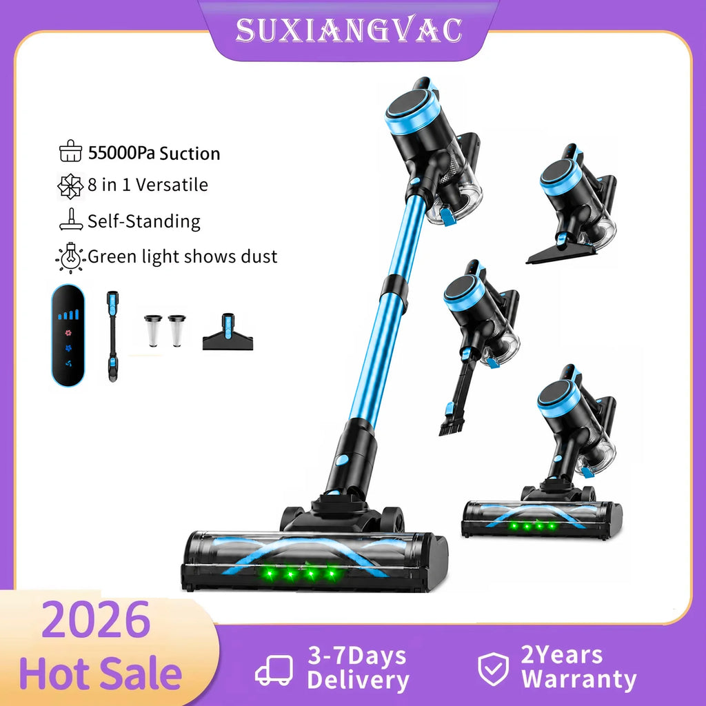 Cordless Stick Vacuum Cleaner with Anti-Tangle Brush 500W
