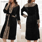 Women's Hooded Flannel Robe with Belt