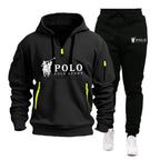 Men's Casual Warm Hoodie and Pants Two Piece Tracksuit Set