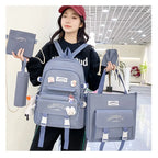 Girls' Casual Harajuku School Backpack 5-Piece Bag Set