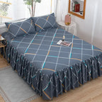 Lace Skirt Bed Sheet and Fitted Bedspread Set
