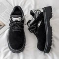 Men's Retro Lace Up Chunky Casual Short Boots