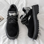 Men's Retro Lace Up Chunky Casual Short Boots