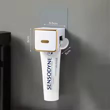Wall Mount Automatic Toothpaste Dispenser with Magnetic Toothbrush Holder