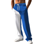 Men's Casual Color Block Elastic Straight Leg Jogger Pants