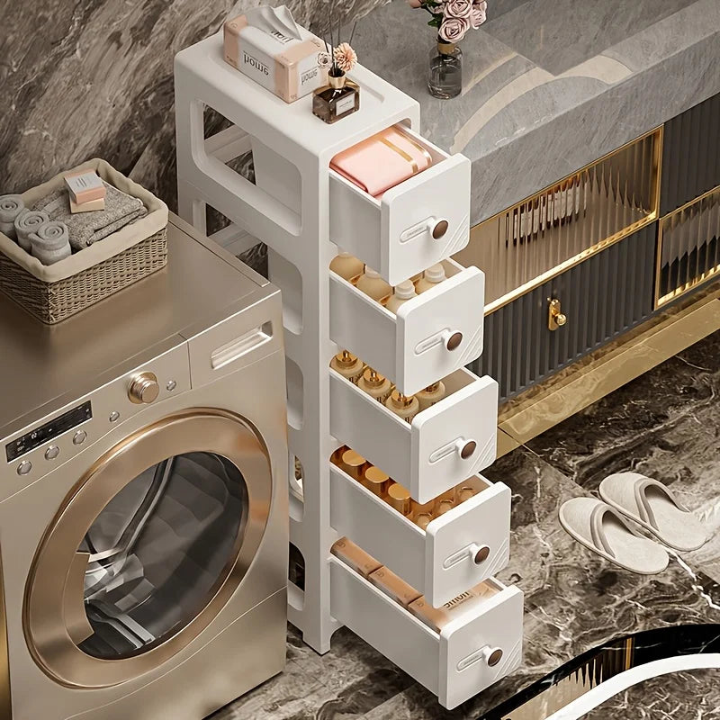 Narrow Space Storage Cabinet with Drawers for Kitchen and Bathroom