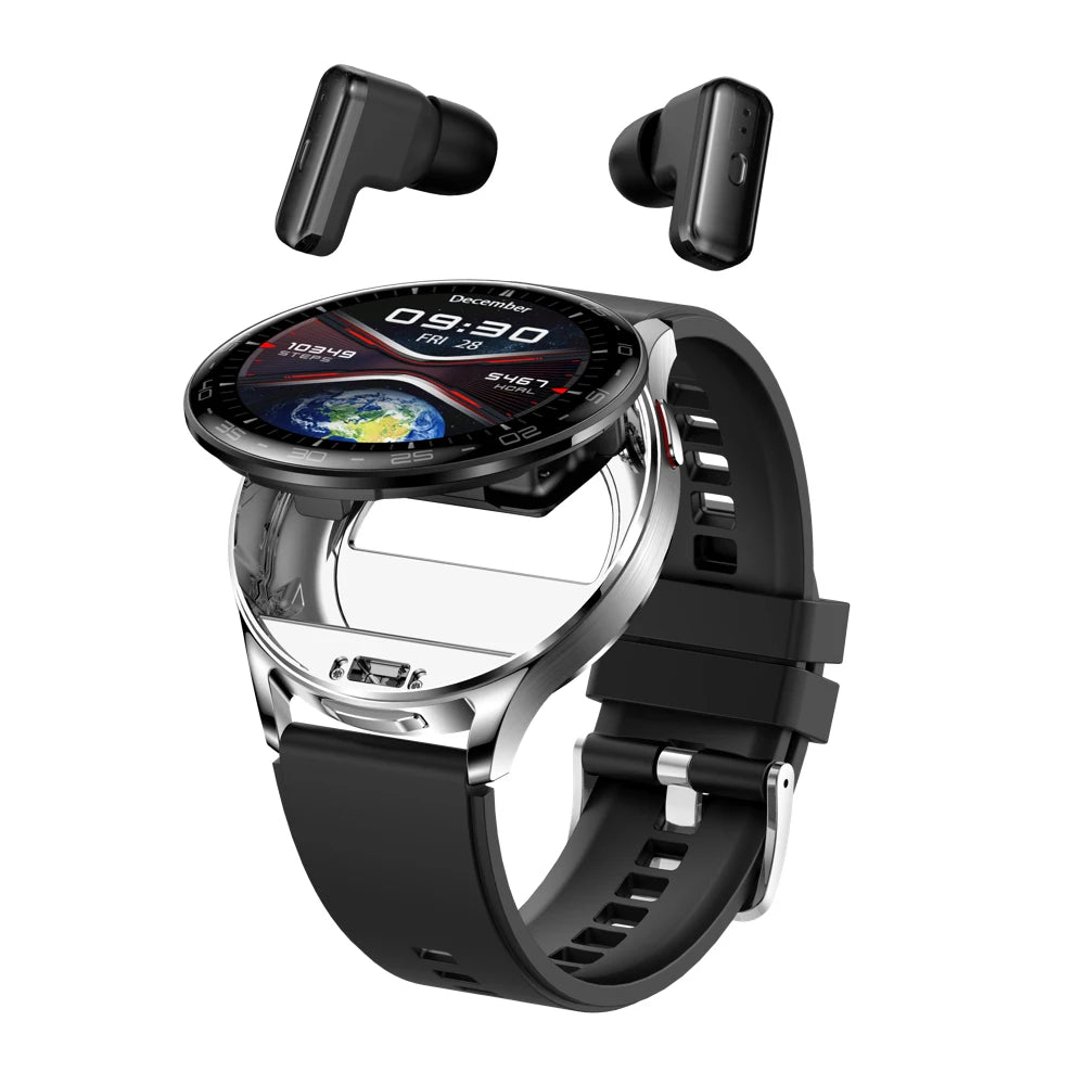 Two-in-One Smartwatch with Built-In Wireless TWS Earbuds