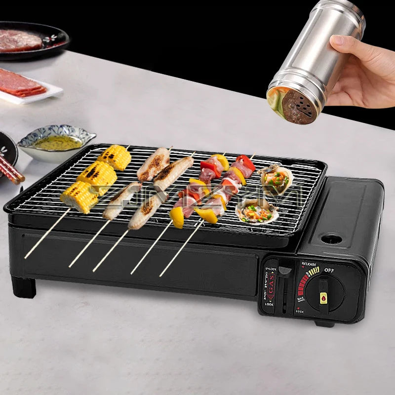 Multi-Functional Portable Cassette BBQ Grill with Mesh Baking Pan