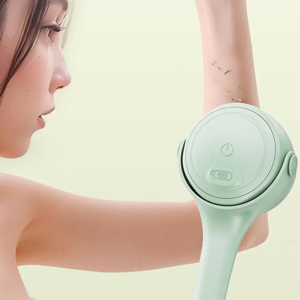 Waterproof Electric Body Brush with Long Handle and Rotatable Heads