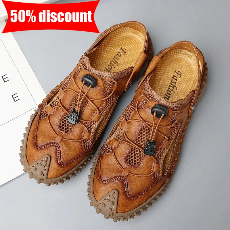 Men's Casual Mesh Outdoor Sandals Lightweight Non-Slip Beach Wading Shoes