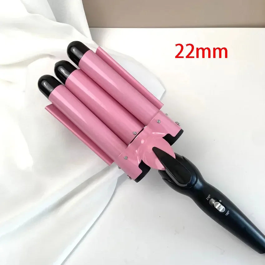 Triple Barrel Ceramic Hair Waver Curling Iron Temperature Control Styling Tool