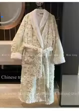 Warm Flannel Long Kimono Robe and Winter Loungewear