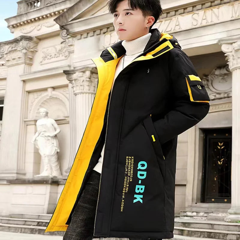 Men's Thick Warm Printed Winter Overcoat