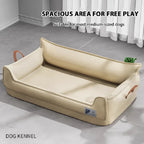 Orthopedic Leather Dog Bed Sofa with Non-Slip Bottom and Waterproof Washable Cushion