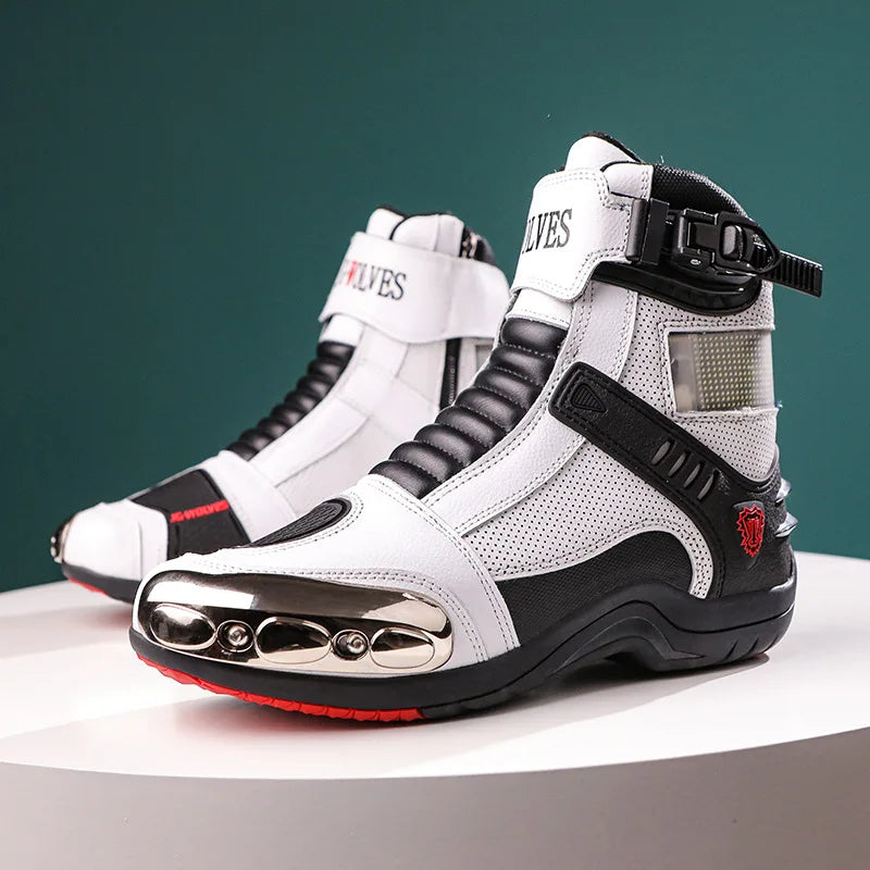 Unisex High Top LED Illuminated Motorcycle Riding Boots