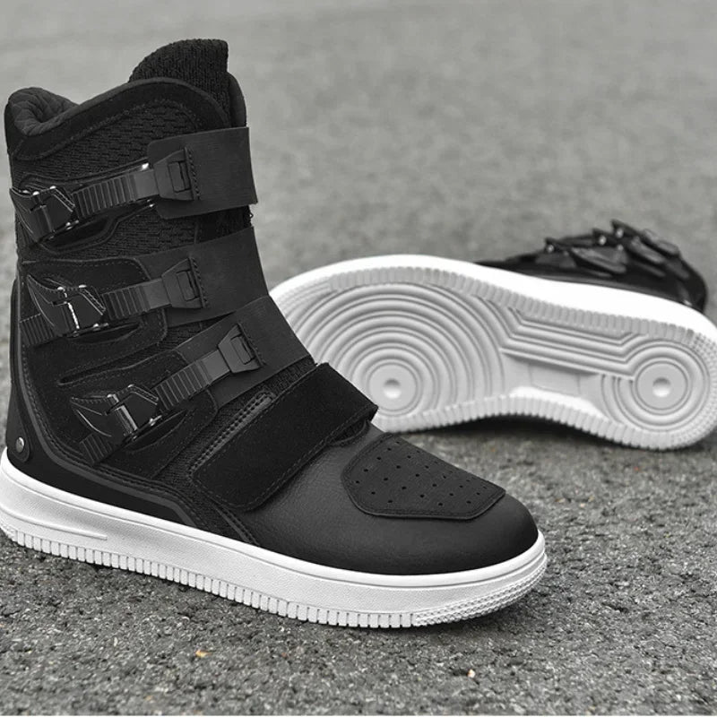 Men's Anti-Slip Wear-Resistant Motorcycle Riding Ankle Boots JC-M089
