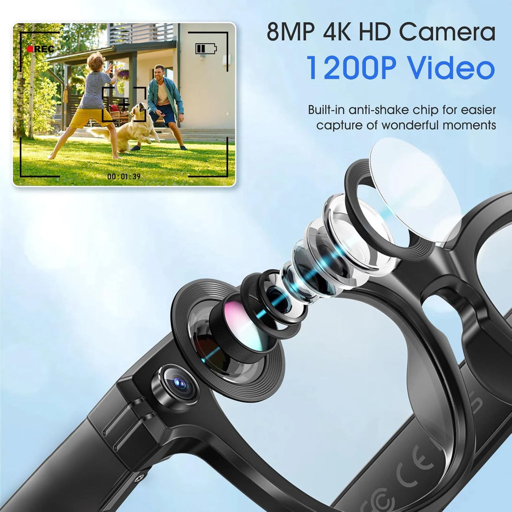 Men's AI Smart Glasses with Dual Camera and Bluetooth W610