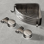 Triangle Bath Caddy with Suction Cups and Shower Corner Storage Shelf