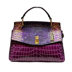 Women's Crocodile Pattern Cowhide Leather Shoulder Crossbody Bag