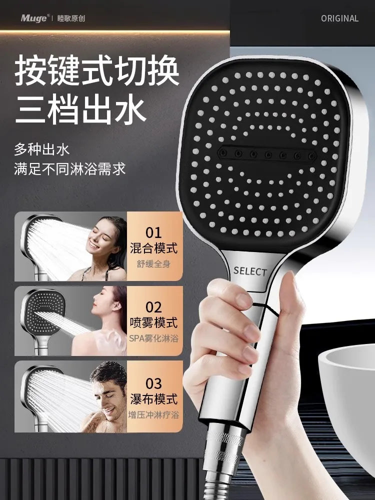 High Pressure Handheld Massage Shower Head with 3 Spray Modes