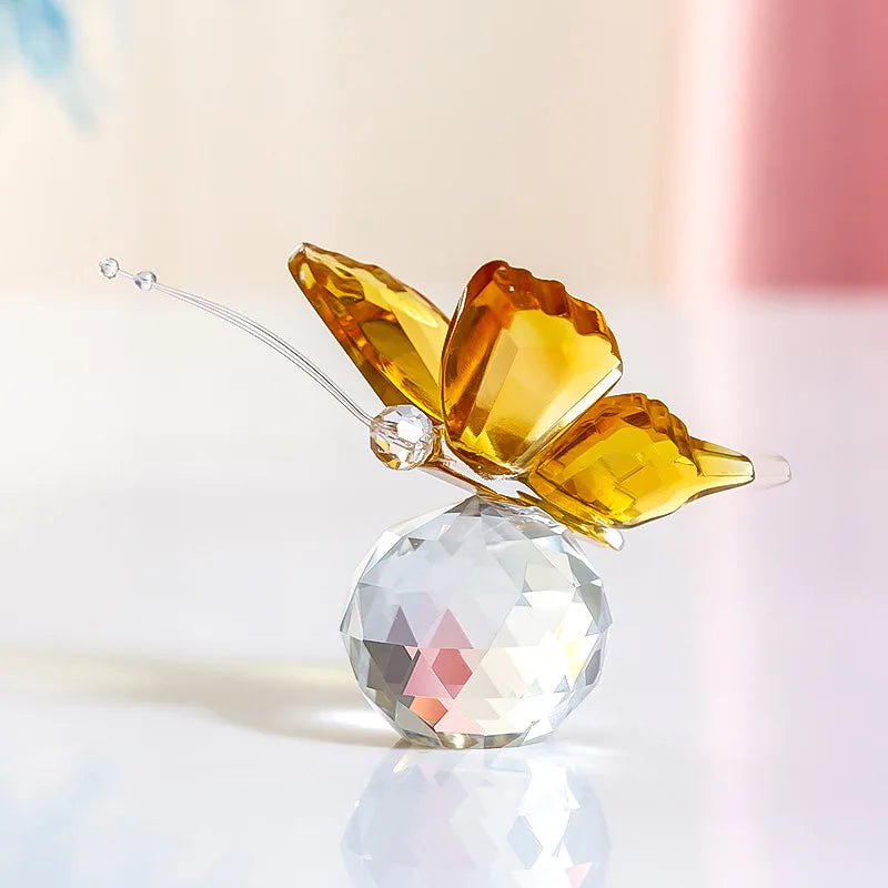 Crystal Cut Butterfly Ornament and Desktop Tabletop Figurine