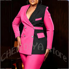 Women's Classic Tailored Blazer and Trousers Suit Set