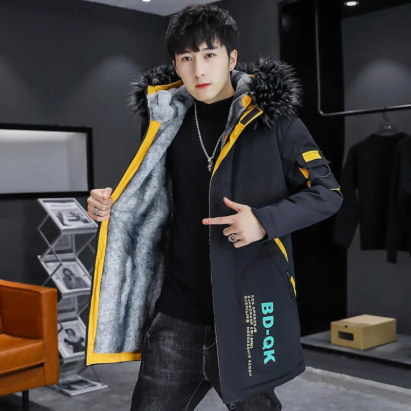 Men's Thick Warm Hooded Winter Parka Coat YA2318
