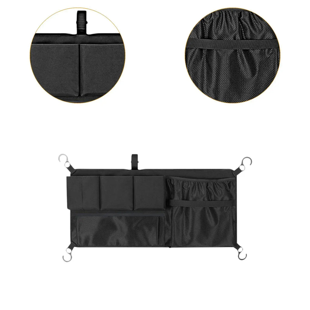 Foldable Wagon Side Storage Bag with Multi-Pocket Mesh Organizer