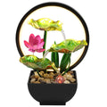 Lotus Leaf Tabletop Water Fountain and LED Light Waterfall