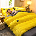 Velvet Duvet Cover and Winter Warm Quilt Bedding