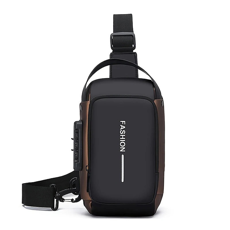 Men's Fashion PU Leather Anti-Theft Casual Crossbody Chest Bag