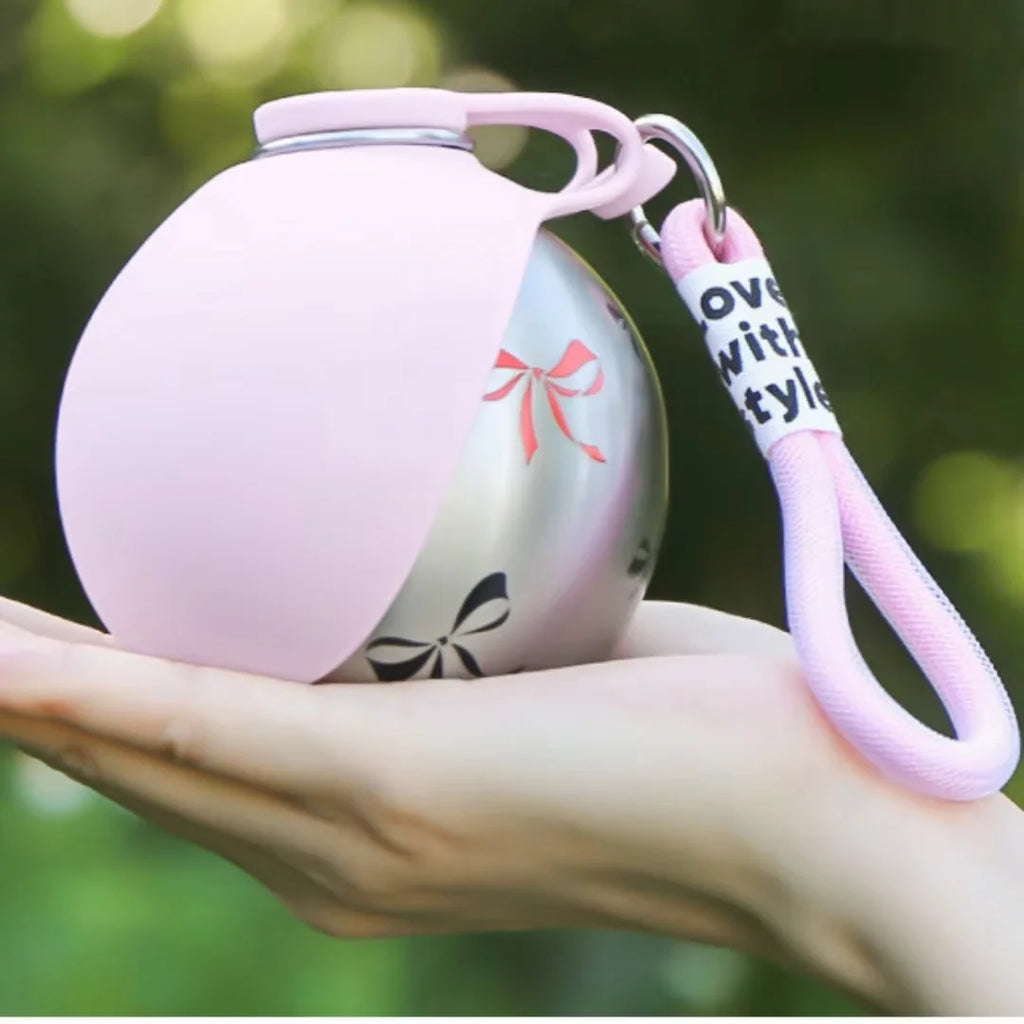 Portable 2-in-1 Dog Water Bottle Leak-Proof Stainless Steel Travel Dispenser for Small Dogs