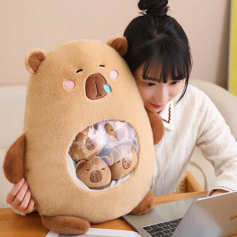 Capybara Plush Pillow with Six Balls Design for Kids