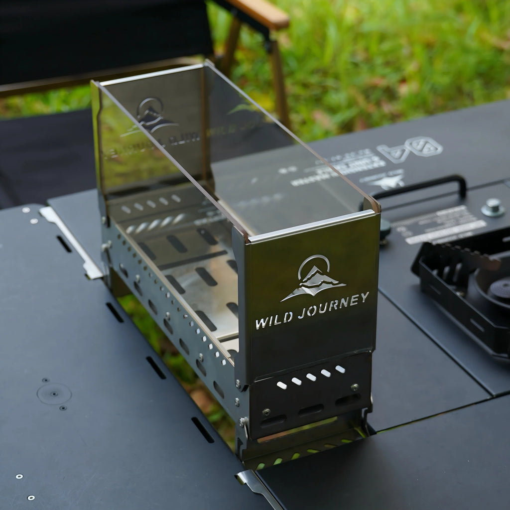 Folding Camping Bonfire Stove with Glass Viewing Window