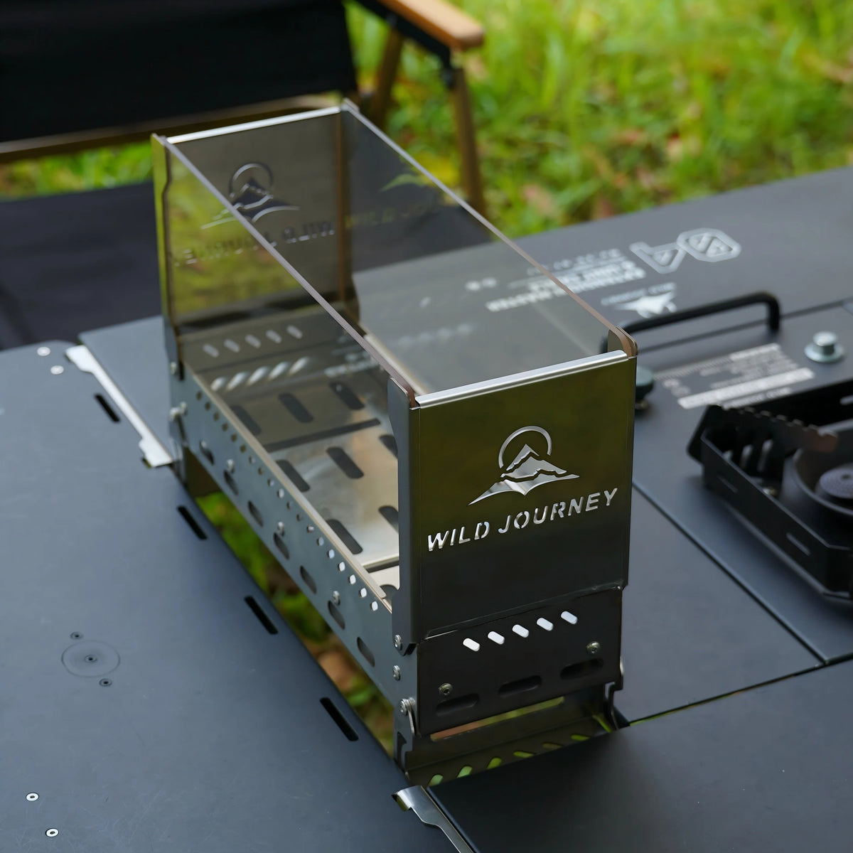 Folding Camping Bonfire Stove with Glass Viewing Window