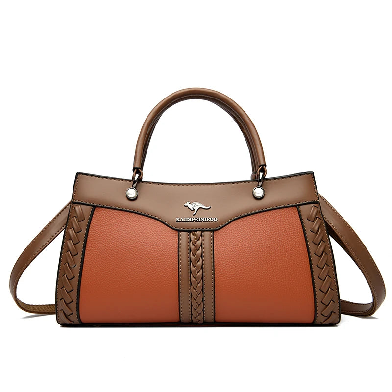 Women's Multi Layered Soft Leather Shoulder Crossbody Bag