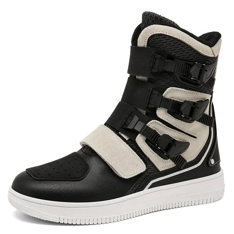 Men's Anti-Slip Wear-Resistant Motorcycle Riding Ankle Boots JC-M089