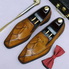 Men's Mesh Tassel Genuine Cowhide Leather Loafers