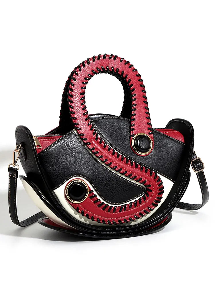 Women's Large Capacity Leather Top Handle Crossbody Bag