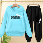 Kids' Letter Printed Hoodie Pants Two-Piece Set