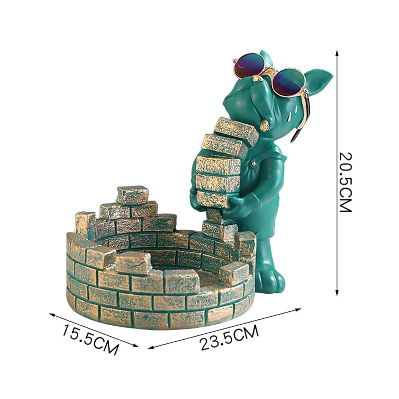 Dog Statue Resin Storage Box and Tabletop Ornament