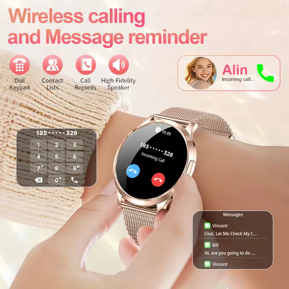 Women's Smart Watch with 1.32" AMOLED Touchscreen and Bluetooth Call