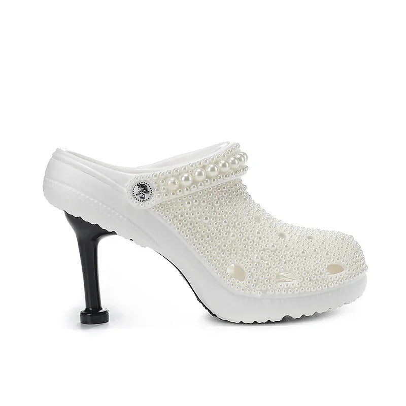 Women's Snake Shaped Rhinestone Pointed Toe High Heel Sandals
