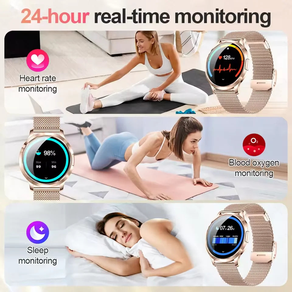 Women's Smart Watch with 1.32" AMOLED Touchscreen and Bluetooth Call