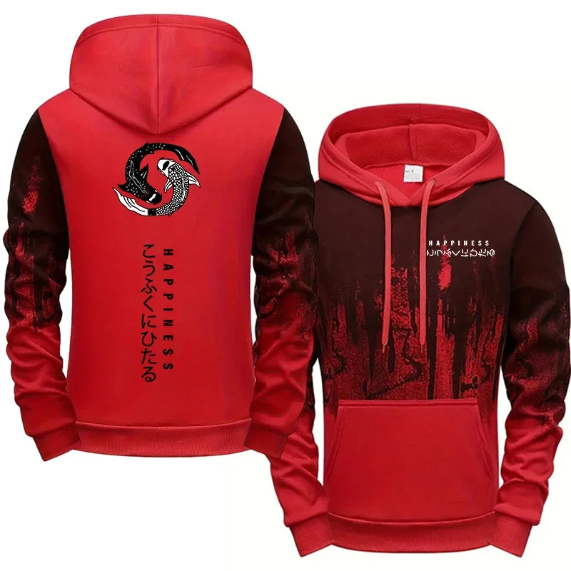 Men's Casual Print Hoodie and Sweatpants Two Piece Tracksuit Set