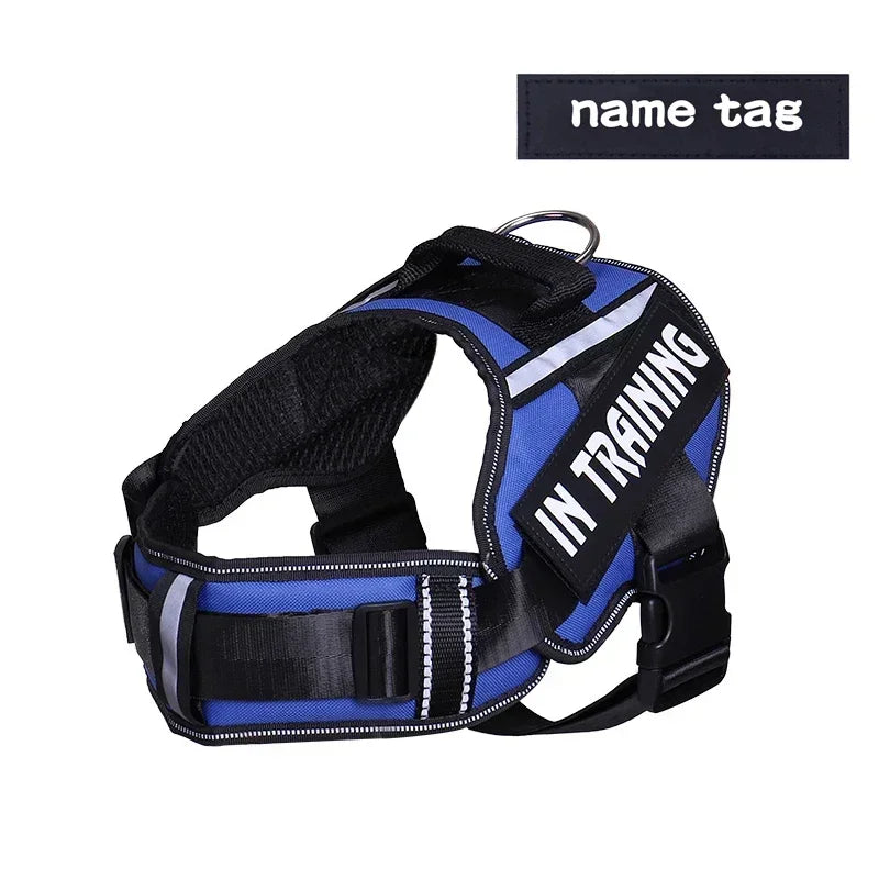 Adjustable Nylon Dog Harness with Neck Guard and Reflective Breathable Mesh Vest