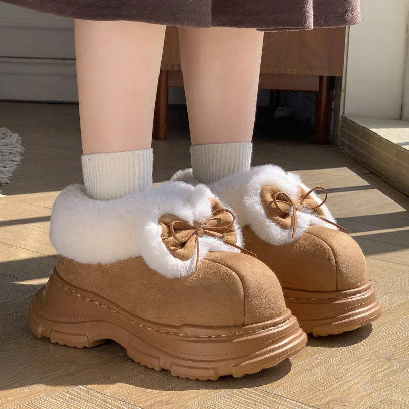 Women's Warm Plush Platform Slipper Boots